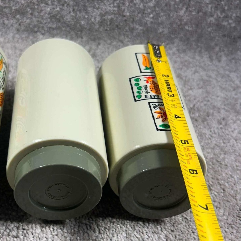 Loma Industries Tumbler Cups Cream Farmhouse Hen Sunflower Vintage Set of 3 5in - Picture 6 of 7